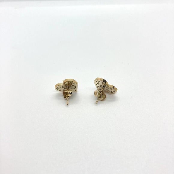 GOLD Geometric Heart Earring Pair - Picture 5 of 8